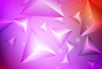 Light Pink, Red vector backdrop with lines, triangles.