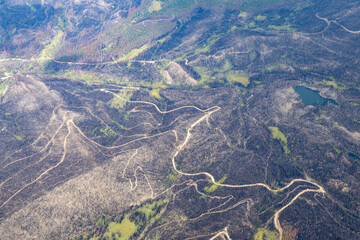 Aerial View of East Troublesome wildfire burn scar