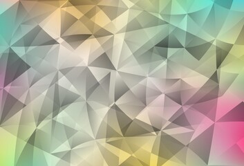 Light Multicolor vector template with crystals, triangles.