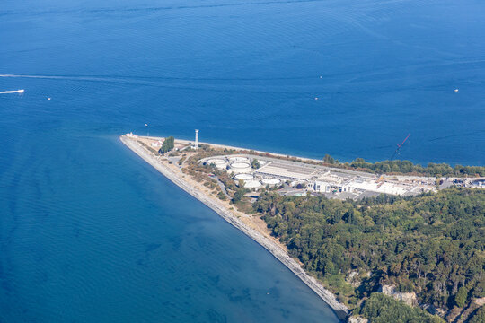 Aerial View of West Point, Magnolia, Washington, USA
