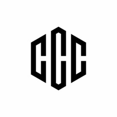 CCC Initial three letter logo hexagon