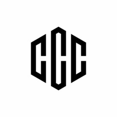CCC Initial three letter logo hexagon