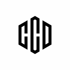 CCD Initial three letter logo hexagon