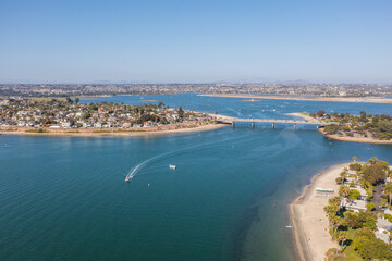 Crown Point and Fishermans Channel in Mission Bay, San Diego