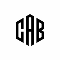 CAB Initial three letter logo hexagon