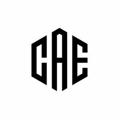 CAE Initial three letter logo hexagon