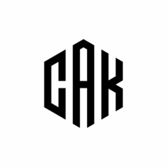 CAK Initial three letter logo hexagon