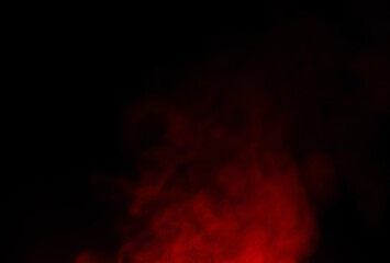 Fototapeta premium red smoke steam isolated black background 