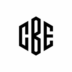 CBE Initial three letter logo hexagon