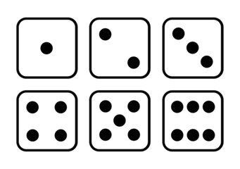 BLACK AND WHITE DICE SET
