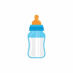 baby bottle with milk on white background. vector illustration