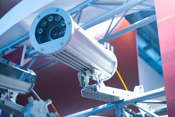 Security control video camera. CCTV camera close-up. Surveillance camera with night vision. CCTV...