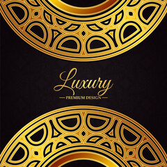 Luxury gold border pattern background