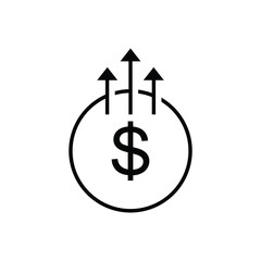 Growth arrow icon design isolated on white background.