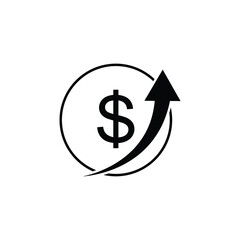 Growth arrow icon design isolated on white background.
