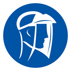 Face Shield Required Symbol Sign ,Vector Illustration, Isolate On White Background Label. EPS10