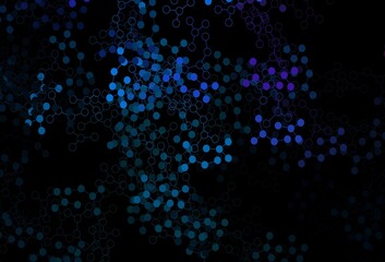 Dark Pink, Blue vector pattern with artificial intelligence network.