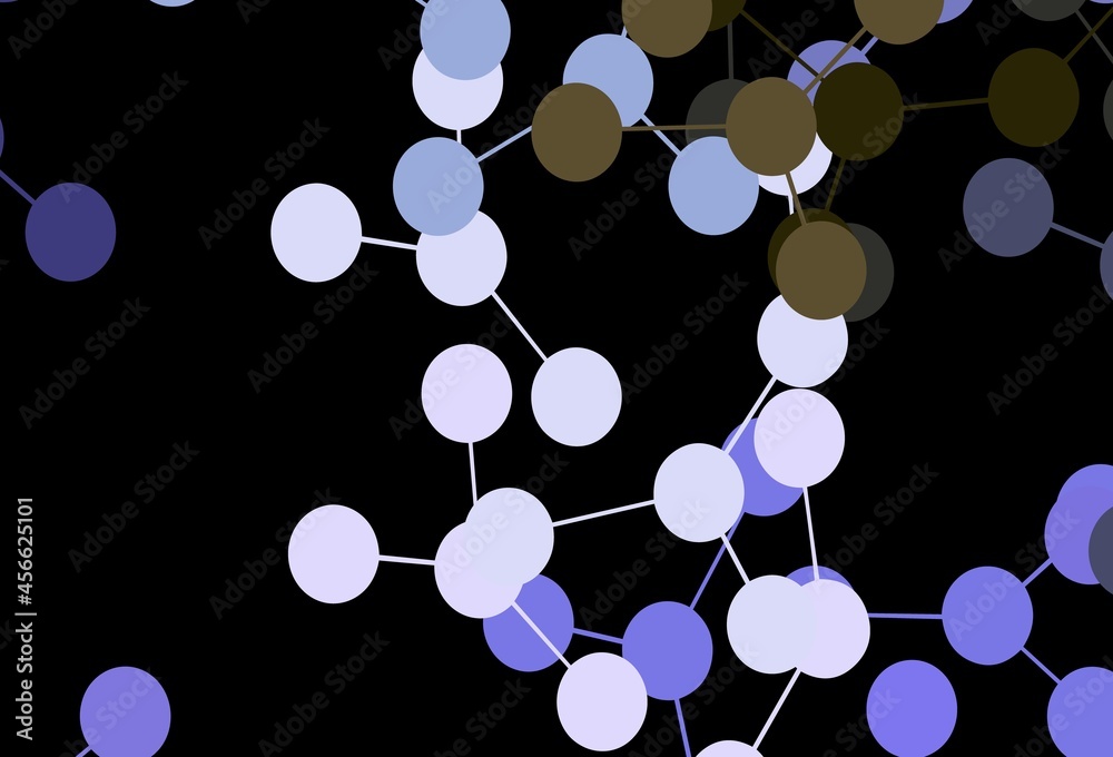 Wall mural dark pink, green vector pattern with artificial intelligence network.