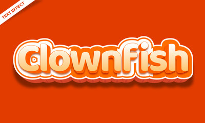 orange clownfish  text effect design - obrazy, fototapety, plakaty