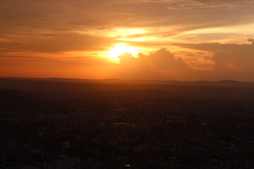 sunset over the city 