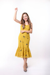 Beautiful Asia Female posing in  white color background