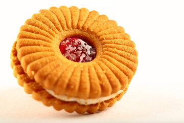 Homemade delicious snack foods- oven fresh jam filled biscuits 