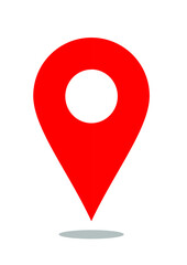LOCATION POINT ICON IN RED COLOR WITH SHADOW