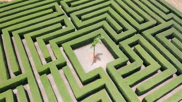 drone zoom on the labyrinth located in the Cuevas de las Maravillas, San Pedro de Macoris Dominican Republic.