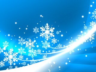 Fototapeta na wymiar クリスマス飾り　クリスマス背景　雪の結晶　サンタクロース　クリスマスツリー