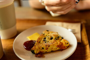 A desert double cheers scone