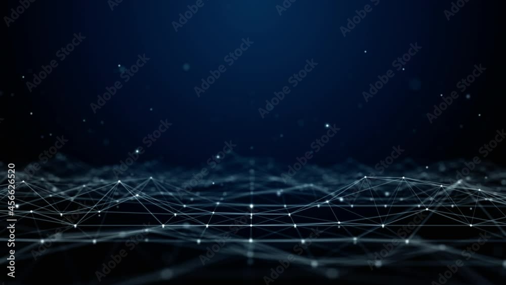 Poster Digital Cyberspace, Digital Data Network and Blockchain Connections. Technology Digital Data Background Concept.