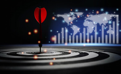 Success goals Targeting the business concept. The concept of starting a new business that goes...