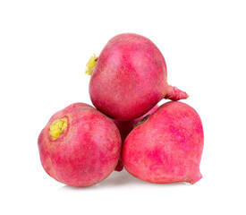 Small garden radish isolated on white