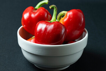 red peppers in a bowl
