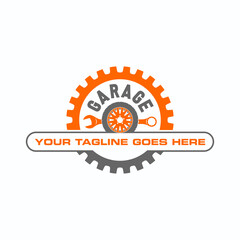 Simple Gear or Spare part, wrench, and tire image graphic icon logo design abstract concept vector stock. Can be used as a symbol related to transportation or mechanic