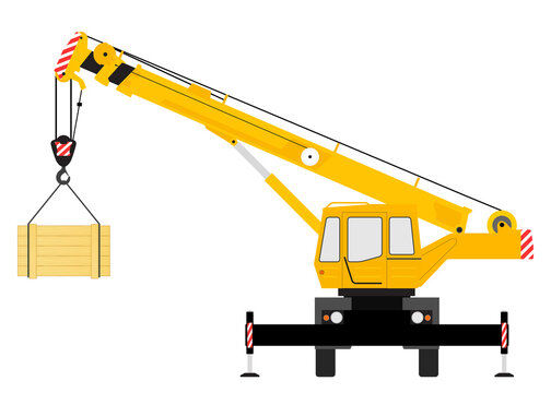 Color image of a crane with a load.