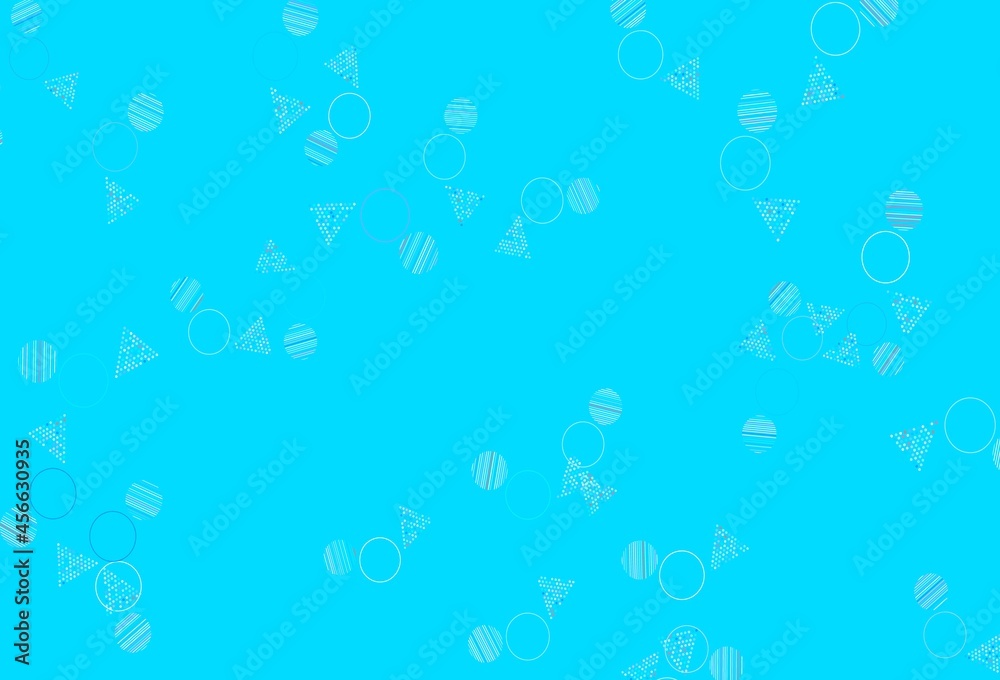 Wall mural light blue, red vector background with polygonal style with circles.
