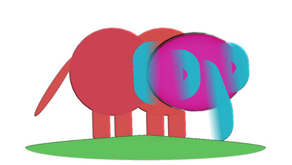 gajah or elephant vector illustration flat design style with white background