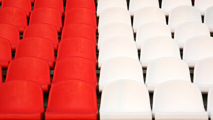 Seats in the empty stadium