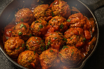 ミートボール料理　Italian food meatballs with tomato sauce