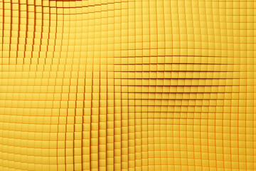 Fototapeta premium 3d illustration of rows of yellow squares .Set of cubes on monocrome background, pattern. Geometry background