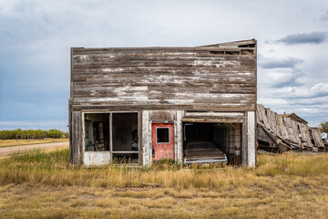An abandoned garage in Robsart, SK