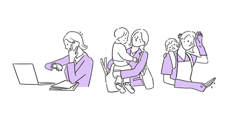 忙しい女性、働く女性　セット © KURO