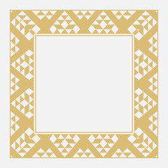 Circular decorative gold frame.