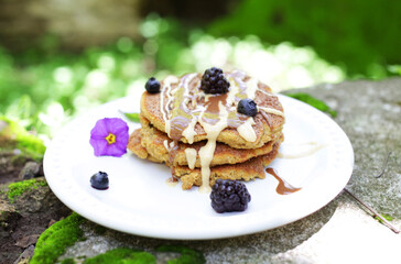 began pancake's outdoors healthy brunch 