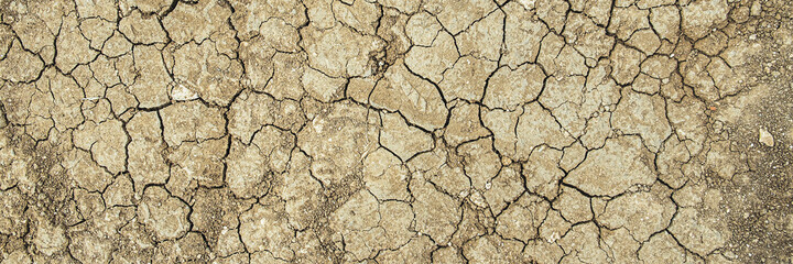 Brown dry cracked ground. Dried clay texture and patterns cracked surface of clay and land.