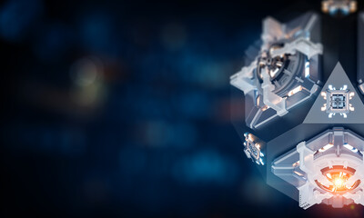 Technology and innovation concept . Mixed media