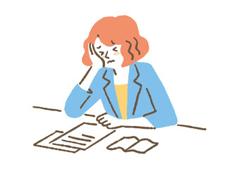 仕事で疲れてきた女性