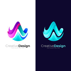 Obraz premium Abstract letter N logo with modern style