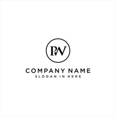 Luxury Monogram Logo Design with Initials PW, Featuring Elegant and Abstract Elements for Business Branding